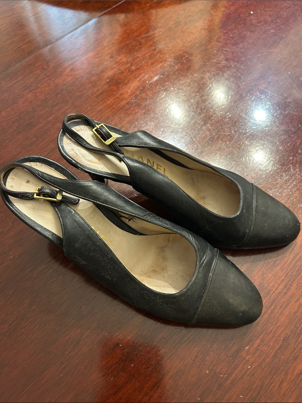 Vintage Chanel pumps, damaged